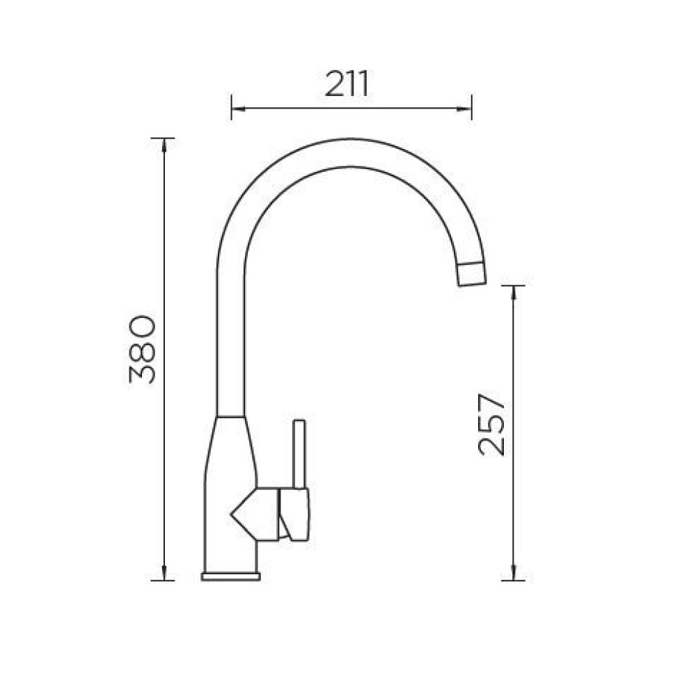 Смеситель SCHOCK Kavus массив нерж.сталь