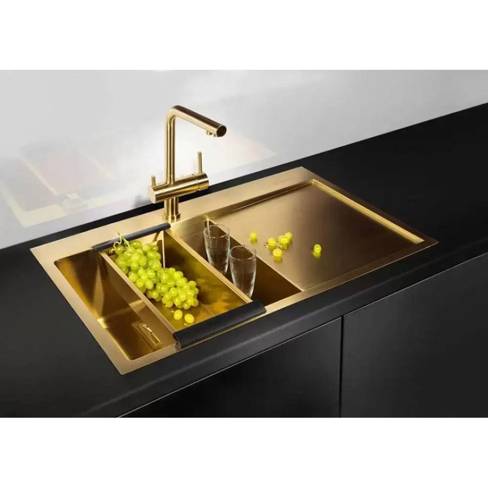 Смеситель Omoikiri Nagano-RG-LG латунь/Royal green/светлое золото