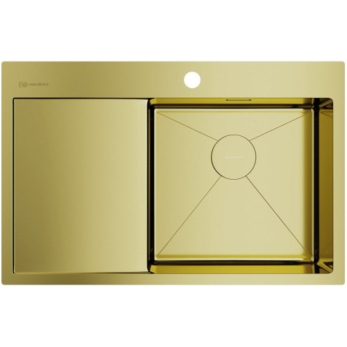 Мойка Akisame 78-LG-R нерж.сталь/светлое золото(арт.4973086)