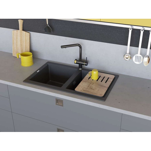 Кухонная мойка OMOIKIRI Banzen 86-2-GR(арт.4993318)