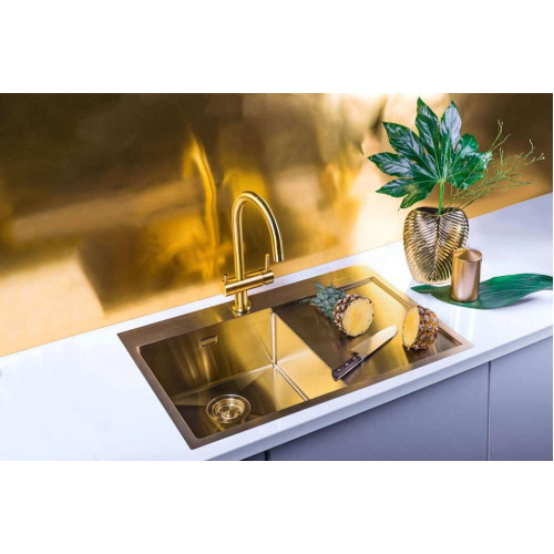 Мойка Akisame 78-LG-L нерж.сталь/светлое золото(арт.4973085)