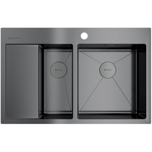 Мойка Akisame 78-2-GM-R нерж.сталь/вороненая сталь(арт.4973102)