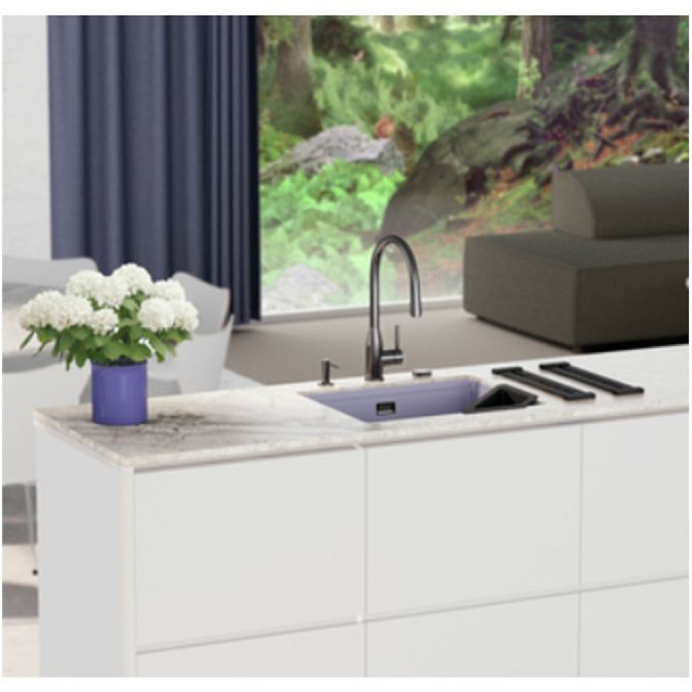 Смеситель SCHOCK Kavus-D, Cristalite, выдвижной излив сталь/оникс