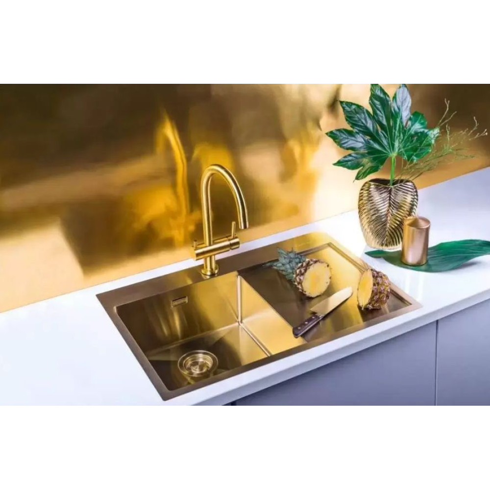 Мойка Akisame 78-LG-R нерж.сталь/светлое золото(арт.4973086)