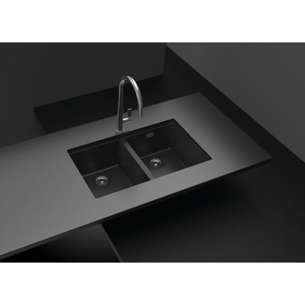 Мойка SCHOCK Greenwich 80-2 Cristadur (подстольный монтаж) пуро