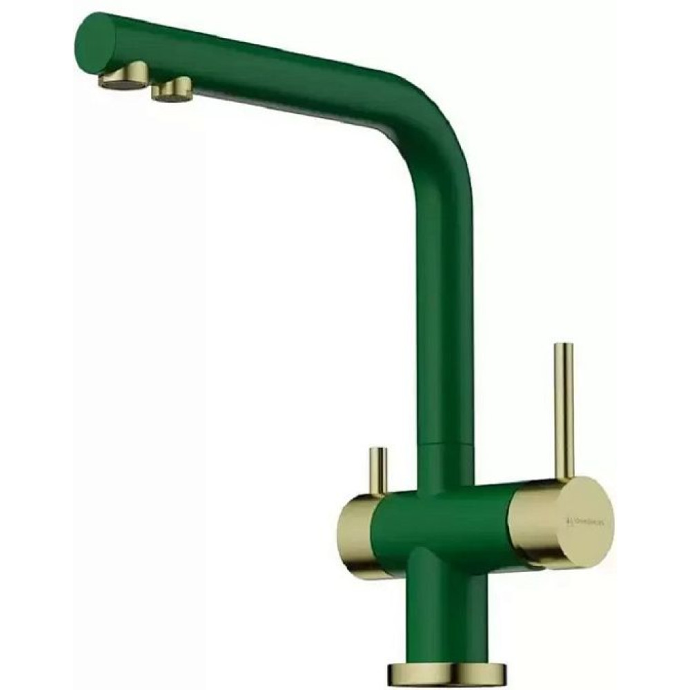 Смеситель Omoikiri Nagano-RG-LG латунь/Royal green/светлое золото