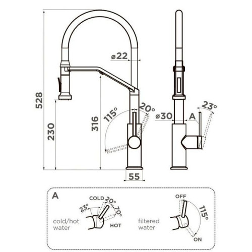 Смеситель OMOIKIRI Makkari 2 Plus-SB-C-BL (арт.4994493)