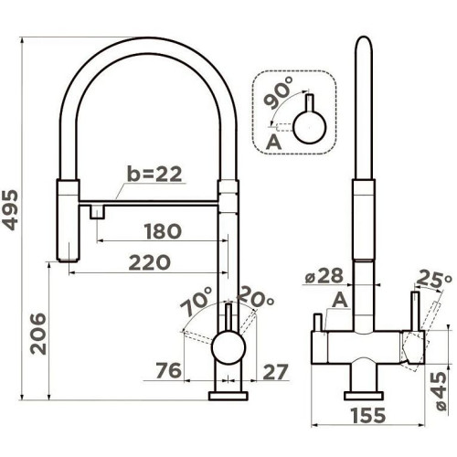 Смеситель Omoikiri Kanto-AZ латунь/Azur blue