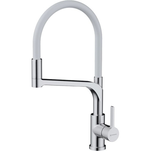 Смеситель Omoikiri Sinto 2 Plus-BN-WH латунь/ нержавеющая сталь/белый