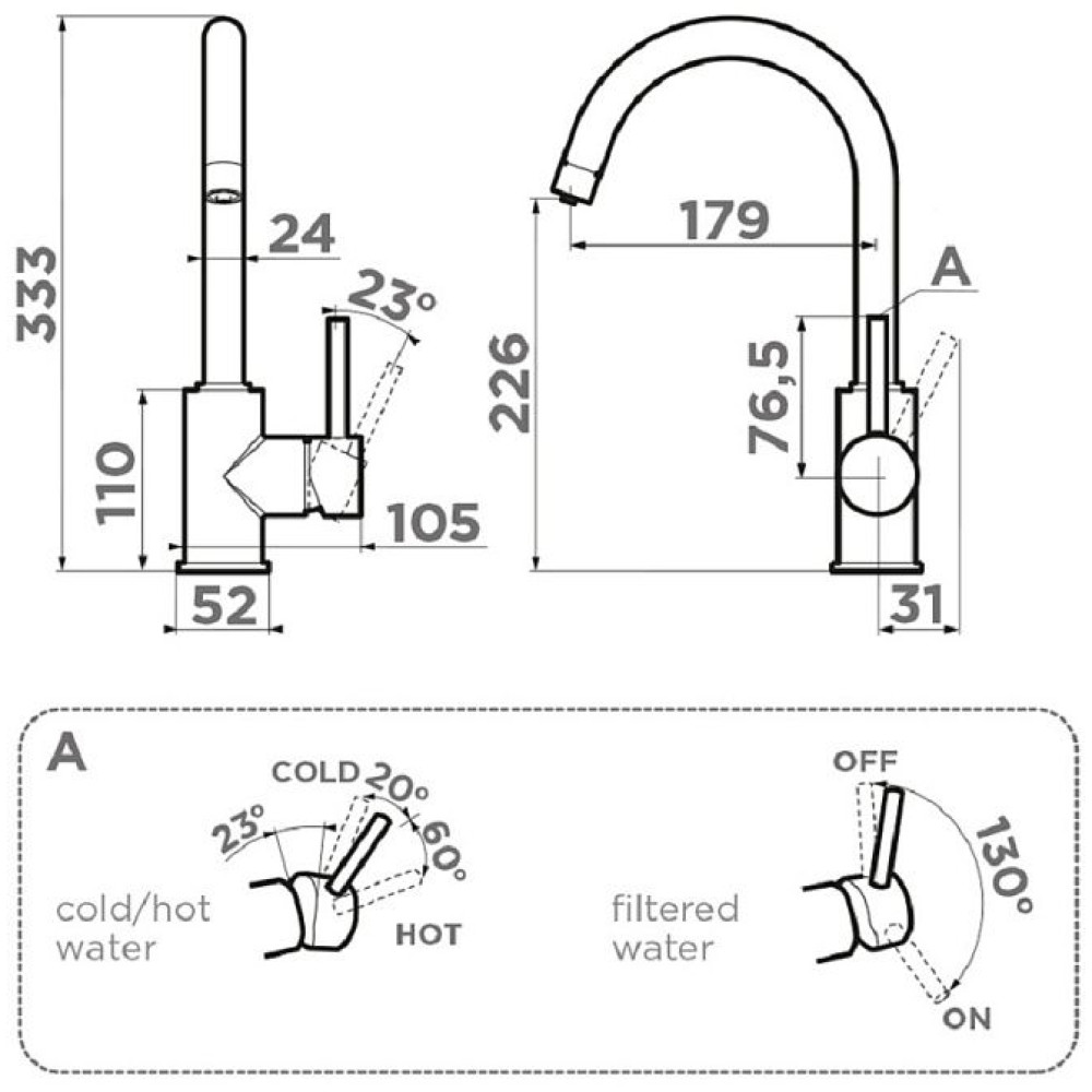 Смеситель Omoikiri Shinagawa 2 Plus-CA латунь/карамель