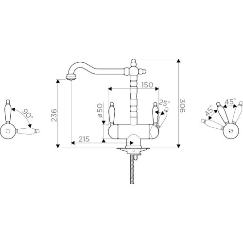 Смеситель Omoikiri Amagasaki-GB латунь/графит
