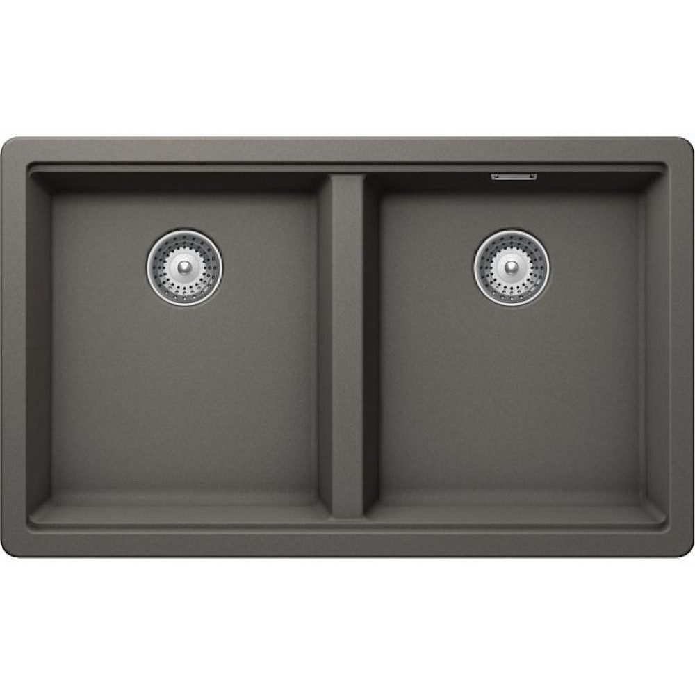 Мойка SCHOCK Greenwich 80-2 Cristadur (подстольный монтаж) серебристый камень