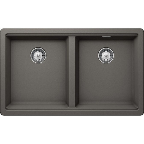 Мойка SCHOCK Greenwich 80-2 Cristadur (подстольный монтаж) серебристый камень