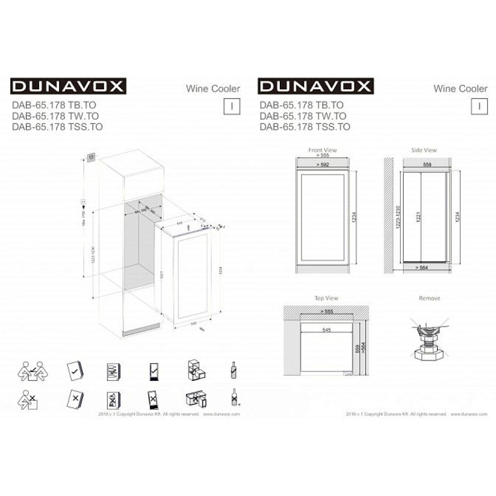Винный холодильник Dunavox DAB-65.178TSS.TO