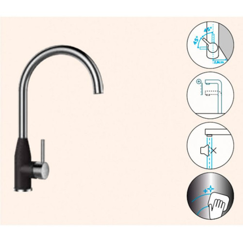 Смеситель SCHOCK Kavus, Cristalite сталь/баварский камень