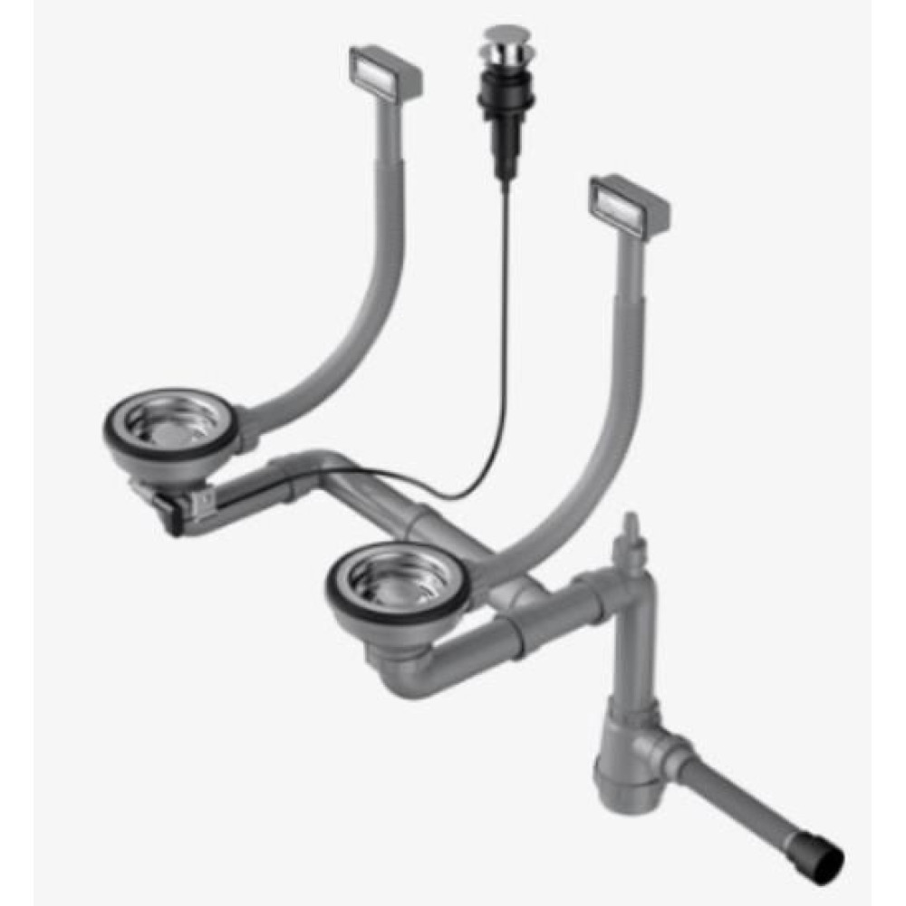 Арматура для двухчашевых моек с клапаном-автомат WK-2-IN-A(арт.4956484)