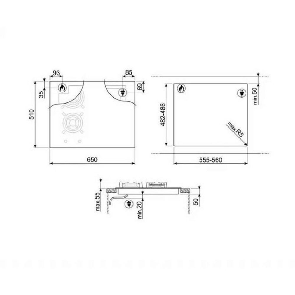 Комбинированная панель SMEG PM3643D