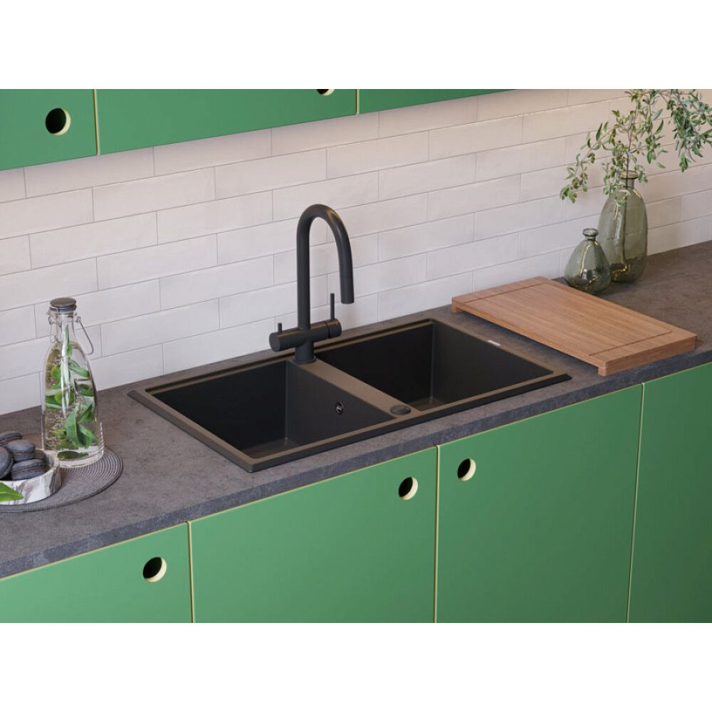 Мойка Omoikiri Tedori 86-2-GR Tetogranit/Leningrad grey