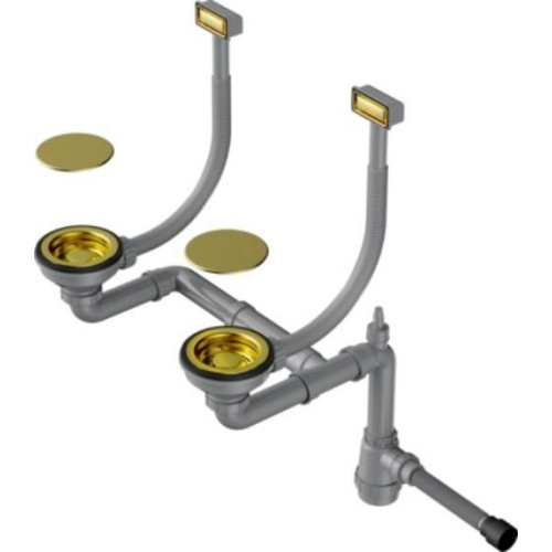 Арматура для двухчашевых моек с декоративными накладками WK-2C-LG(арт.4956497)