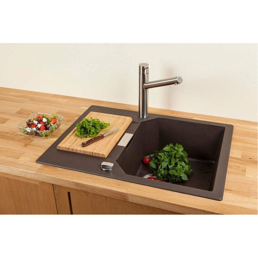 Мойка SCHOCK Manhattan 45 D Cristalite корз.клапан 690x510 оникс