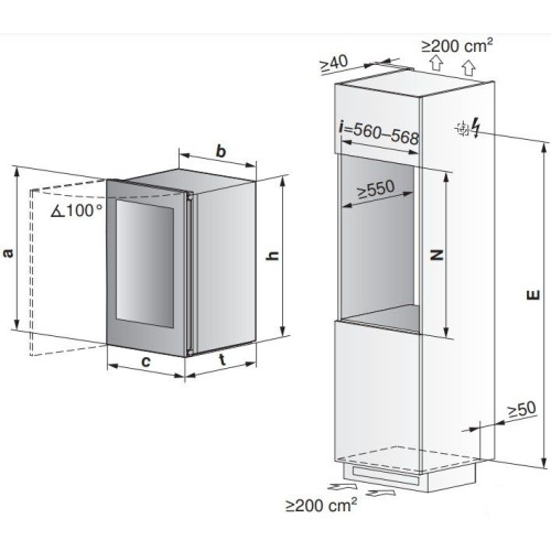 Встраиваемый винный шкаф V-ZUG WineCooler V4000 90 WC4T-51102 R платина
