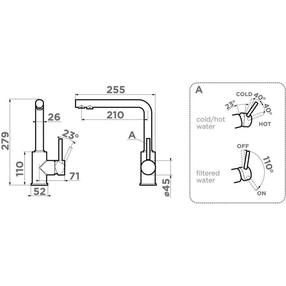 Смеситель Omoikiri Nakagawa 2 Plus-GR латунь/Leningrad Grey