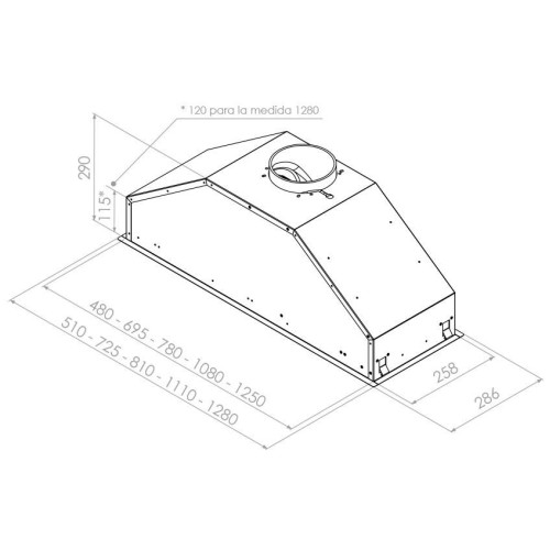 Вытяжка PANDO GTI/810 NEGRO V.850 SEC