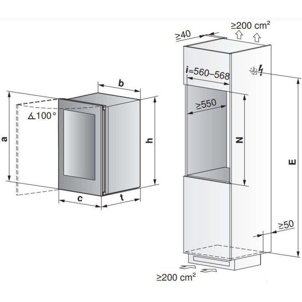 Встраиваемый винный шкаф V-ZUG WineCooler V4000 90 WC4T-51102 R черное стекло