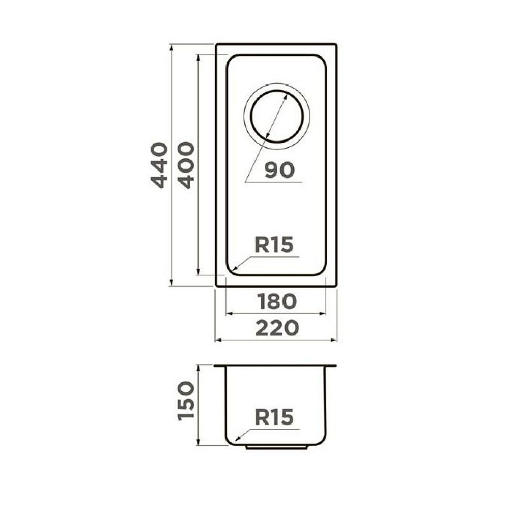 Кухонная мойка OMOIKIRI Tadzava 22-U/I-IN ULTRA 15 нерж.сталь/нержавеющая сталь (арт.4997112)