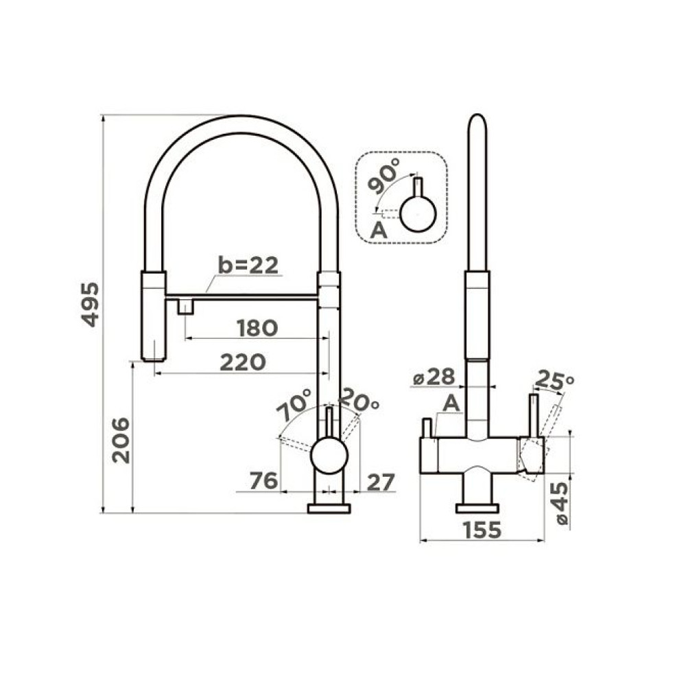 Смеситель Omoikiri Kanto-IB латунь/Indigo blue