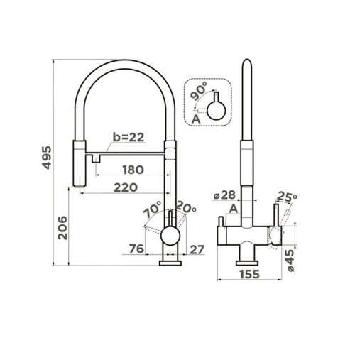 Смеситель Omoikiri Kanto-IB латунь/Indigo blue