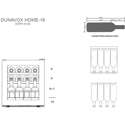 Винный холодильник Dunavox DXFH-16.46