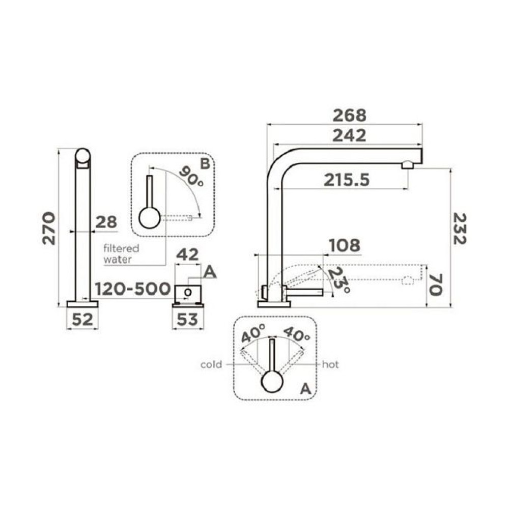 Смеситель Omoikiri Nara 2 Plus-C латунь/хром
