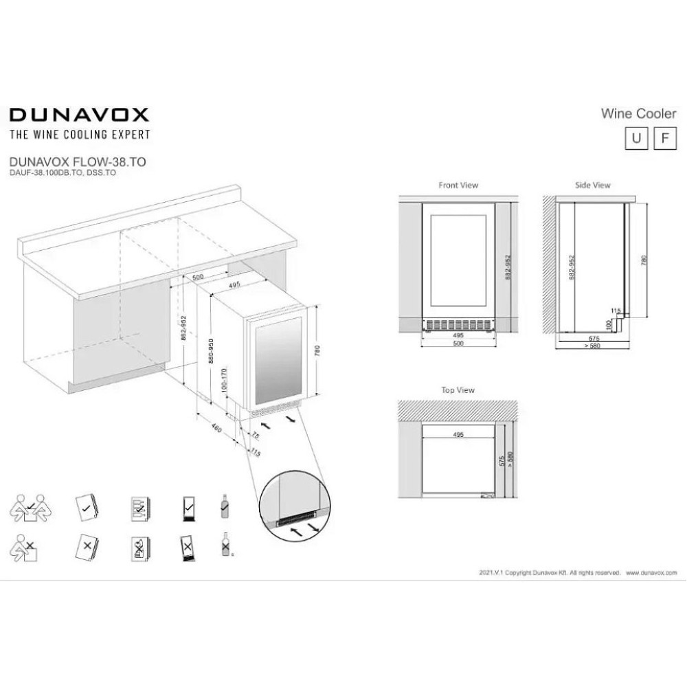 Винный холодильник Dunavox DAUF-38.100DSS.TO