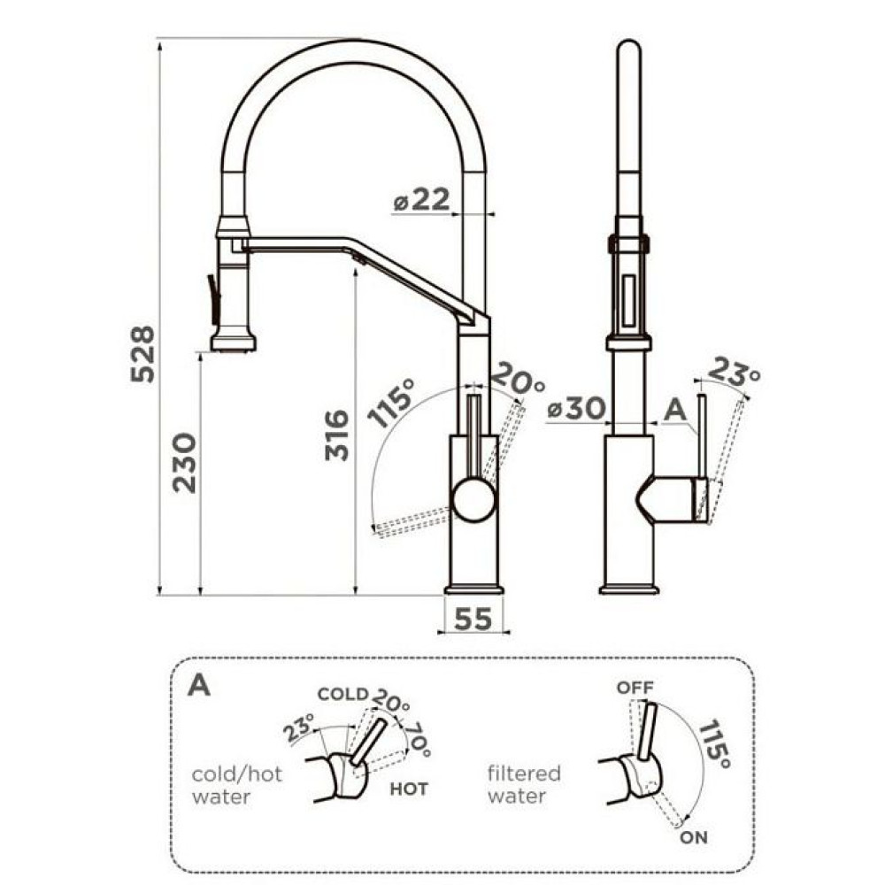 Смеситель OMOIKIRI Makkari 2 Plus-SB-LG-BL (арт.4994496 )